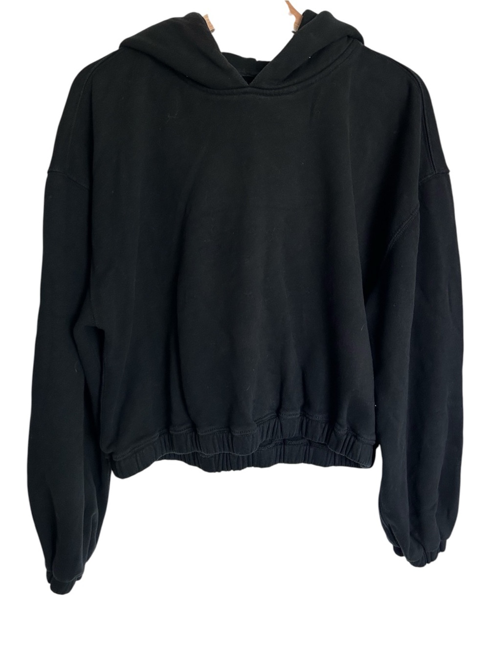 Abercrombie & Fitch Soft A&F Collection cropped hoodie in black Large